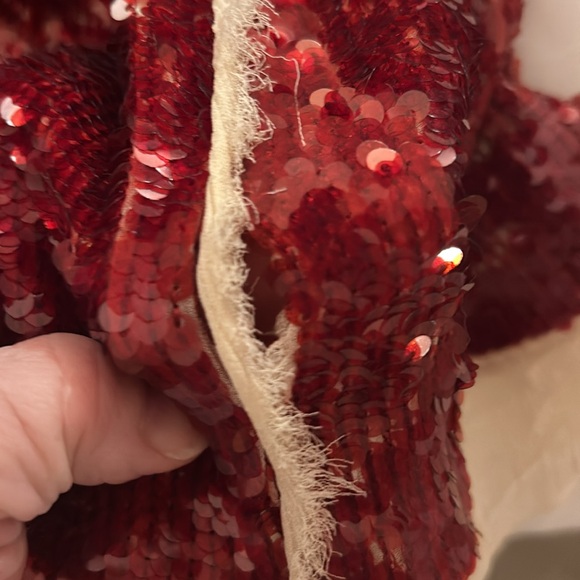 Zara ZW collection red sequin chiffon dress, Christmas party, holiday, New Years - Picture 16 of 16